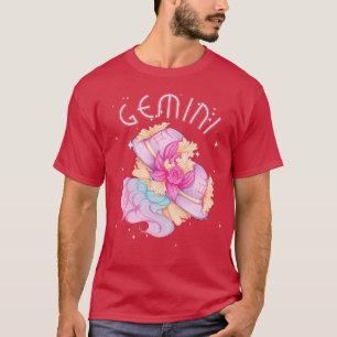 Camiseta Gemini Zodiac Horoscope Rótulo Cumpleaños Tarot As