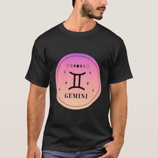 Camiseta Gemini Zodiac Rótulo Gemini (Anverso)