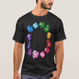 Camiseta Gemstone Circle Fun colorido Gemstones