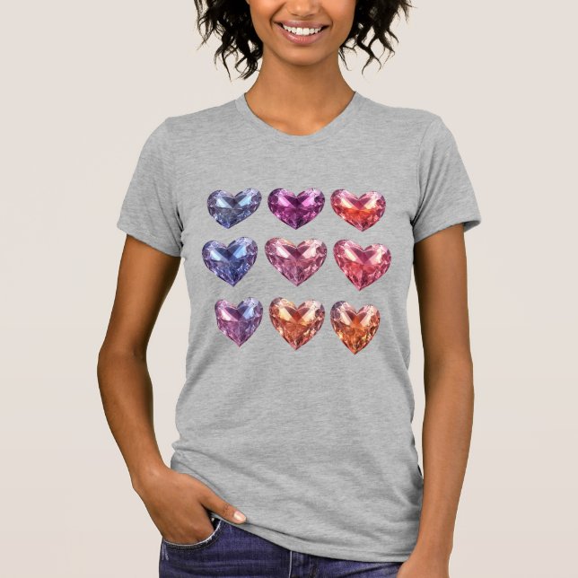 Camiseta Gemstone crystal corazones (Anverso)
