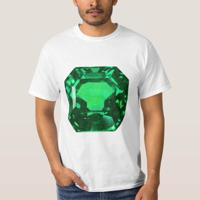 Camiseta Gemstone esmeralda, Birthstone May, Green claro (Anverso)