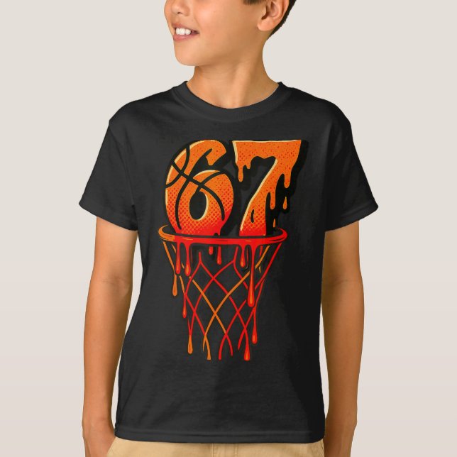 Camiseta Gen Alpha Slang Kids 67 Basketball Ice Cream Drip  (Anverso)