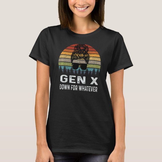 Camiseta Gen X Abajo Para Cualquier Generación Retro (Anverso)