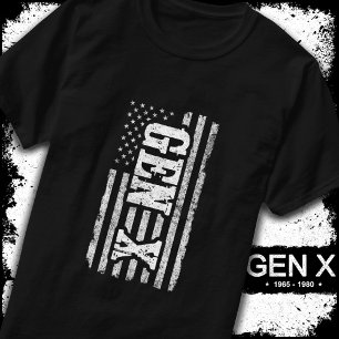 Camiseta Gen X Gen Xer Generación X Bandera Americana Gen X