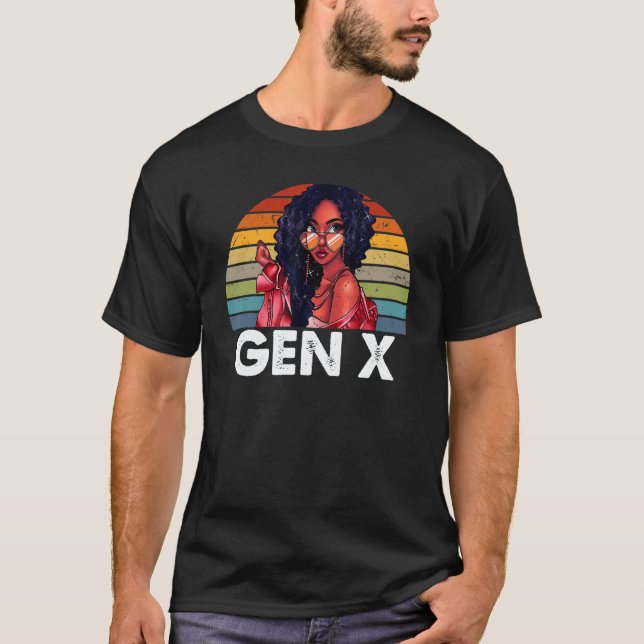Camiseta Gen X Melanin African American Black Generation X  (Anverso)