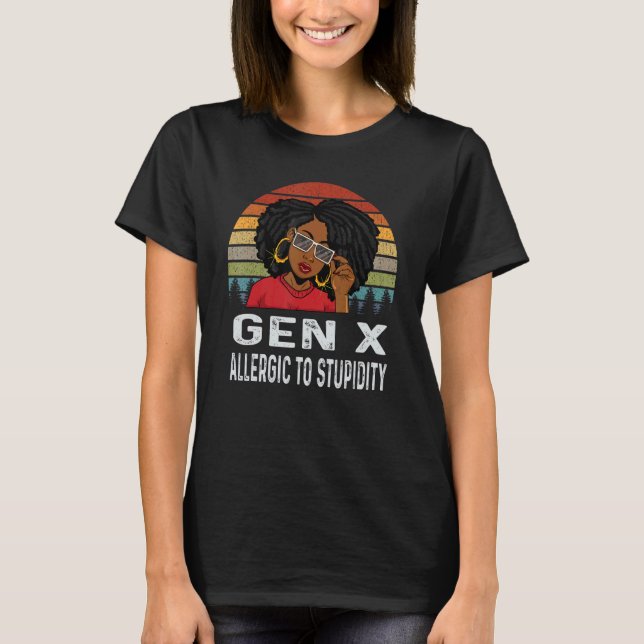 Camiseta Gen X Melanin African Black History Allergic To St (Anverso)