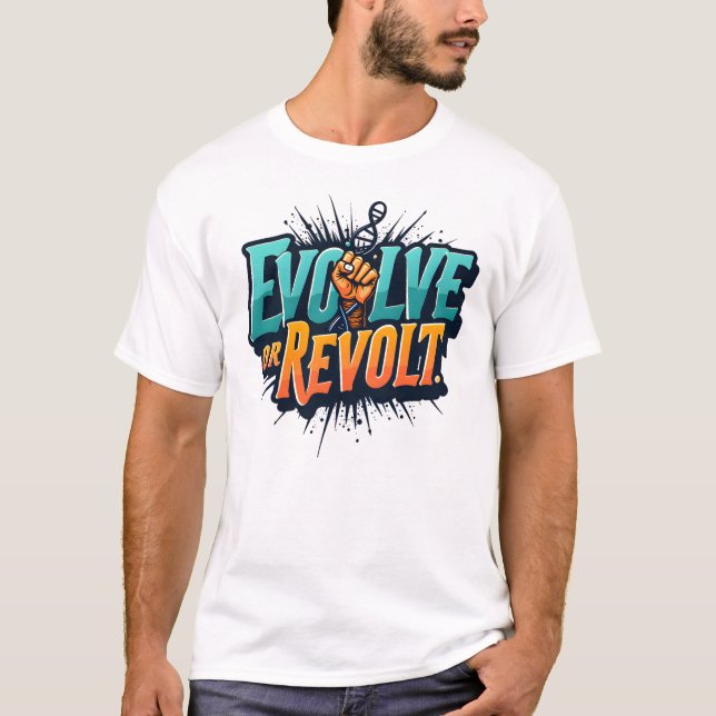 Camiseta Gen Z Evolve o Revolt - Declaración patriótica aud (Anverso)