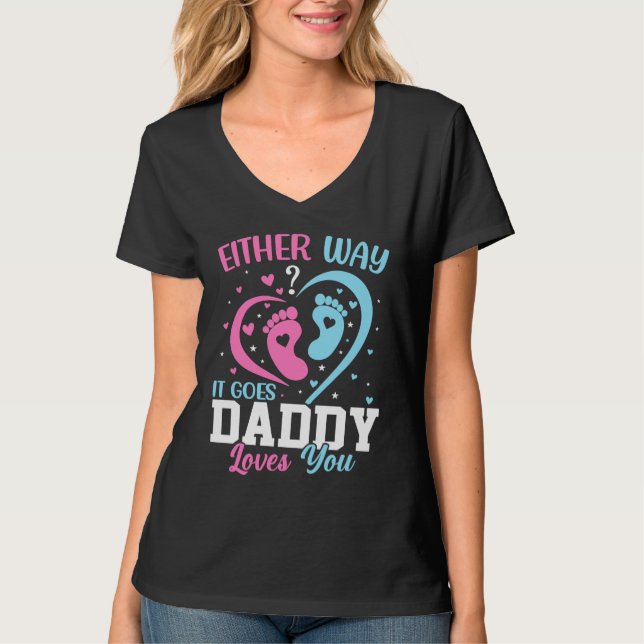 Camiseta Gender Announcement  Either Way it Goes Daddy Love (Anverso)