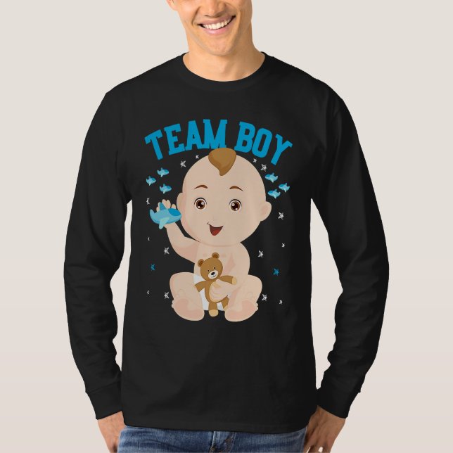 Camiseta Gender Announcement  Team Boy Baby Party Reveal Pr (Anverso)