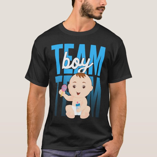 Camiseta Gender Announcement  Team Boy Baby Party Reveal Pr (Anverso)