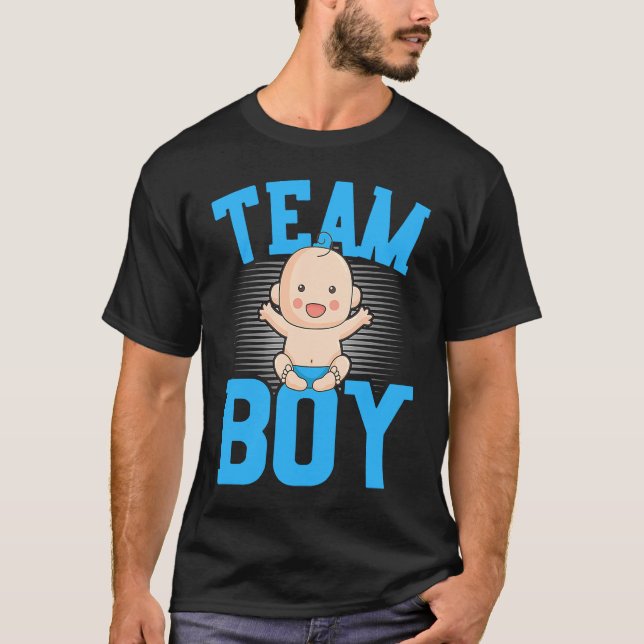 Camiseta Gender Announcement  Team Boy Baby Party Reveal Pr (Anverso)