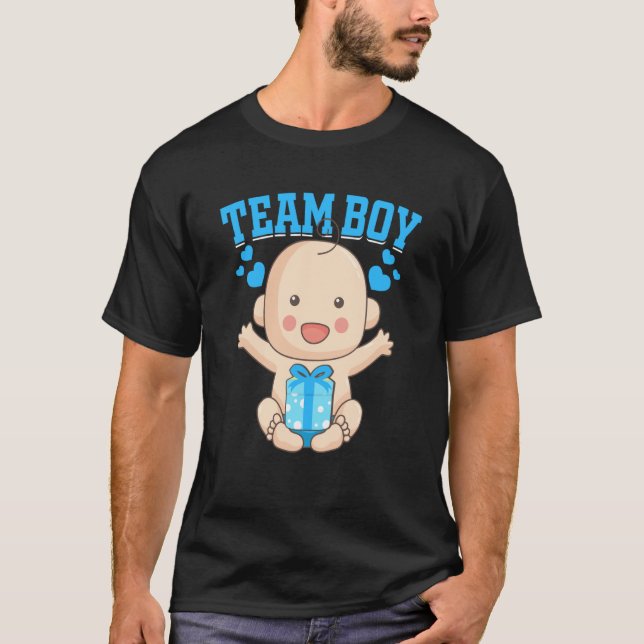 Camiseta Gender Announcement Team Boy Baby Party Reveal Pre (Anverso)