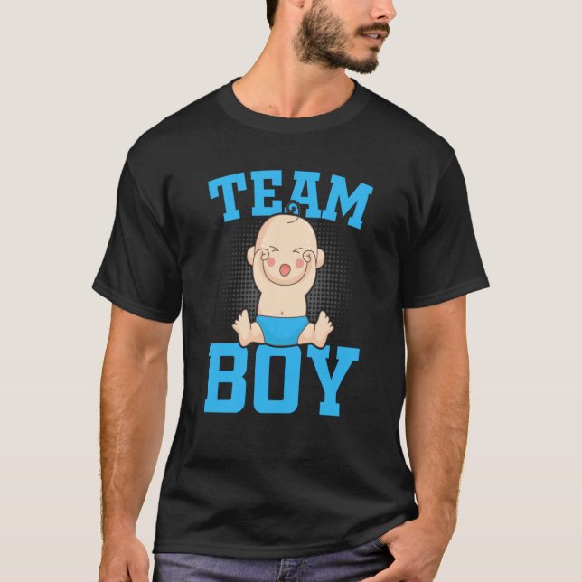Camiseta Gender Announcement Team Boy Baby Party Reveal Pre (Anverso)