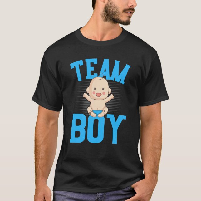 Camiseta Gender Announcement Team Boy Baby Party Reveal Pre (Anverso)