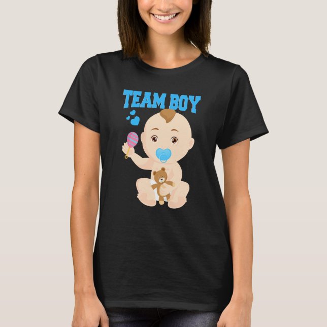 Camiseta Gender Announcement Team Boy Baby Party Reveal Pre (Anverso)