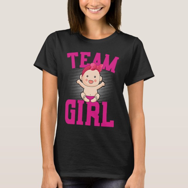 Camiseta Gender Announcement  Team Girl Baby Party Reveal P (Anverso)