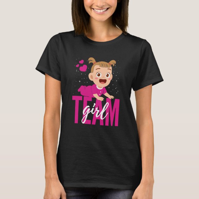 Camiseta Gender Announcement Team Girl Baby Party Reveal Pr (Anverso)