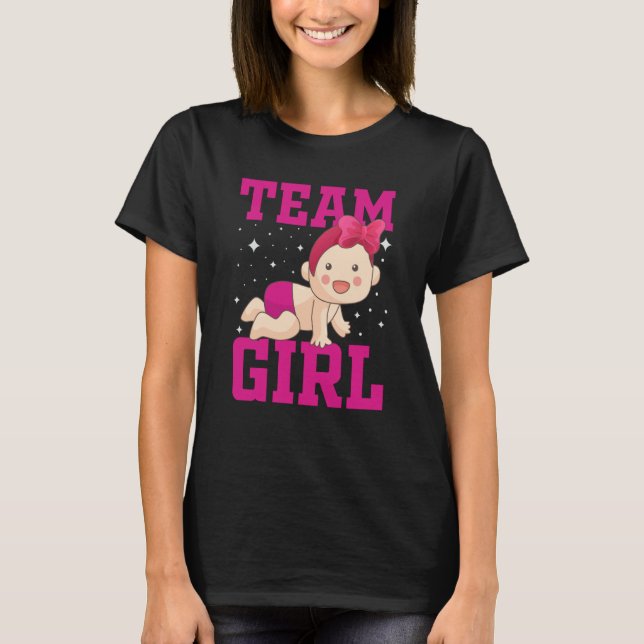 Camiseta Gender Announcement Team Girl Baby Party Reveal Pr (Anverso)