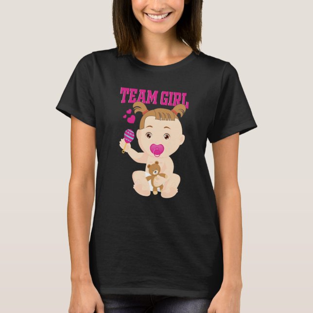 Camiseta Gender Announcement Team Girl Baby Party Reveal Pr (Anverso)