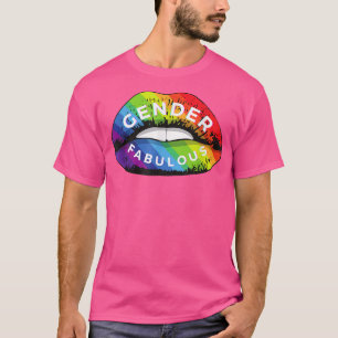 Camiseta Gender Fabulous Rainbow Pride Lips LGBTQ Pride Mon