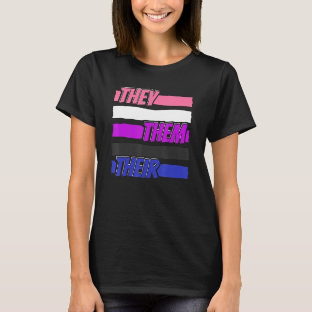 Camiseta Gender Fluid Genderless - Non Binary Neutral They  (Anverso)