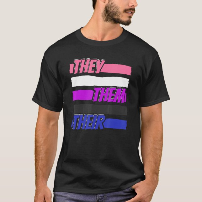 Camiseta Gender Fluid Genderless - Non Binary Neutral They  (Anverso)