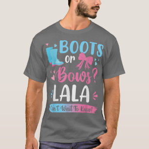 Camiseta Gender reveal boots or bows Lala matching baby par