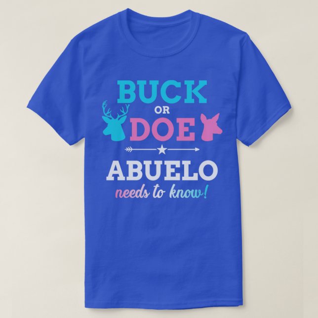 Camiseta Gender reveal buck or doe abuelo matching baby par (Diseño del anverso)