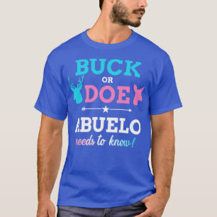 Camiseta Gender reveal buck or doe abuelo matching baby par