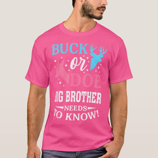 Camiseta Gender Reveal Buck Or Doe Brother Matching Baby Pa (Anverso)