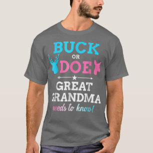 Camiseta Gender reveal buck or doe great grandma matching b