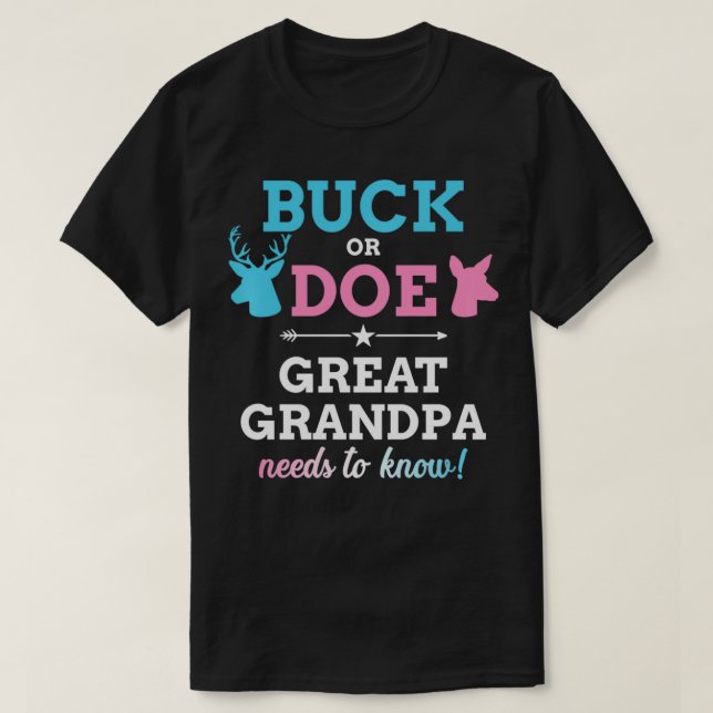 Camiseta Gender reveal buck or doe great grandpa matching b (Diseño del anverso)