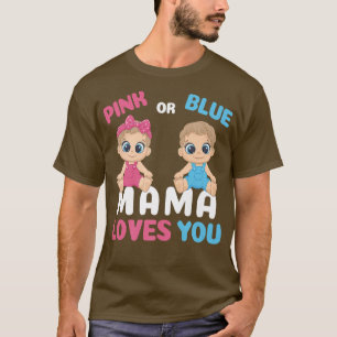 Camiseta Gender Reveal Funny Mama Loves You Matching Family