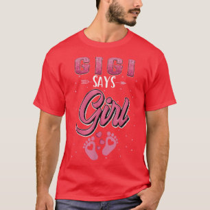 Camiseta Gender reveal Gigi says Girl baby matching family