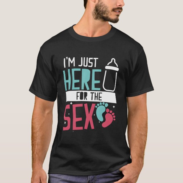 Camiseta Gender Reveal Just Here For The (Anverso)