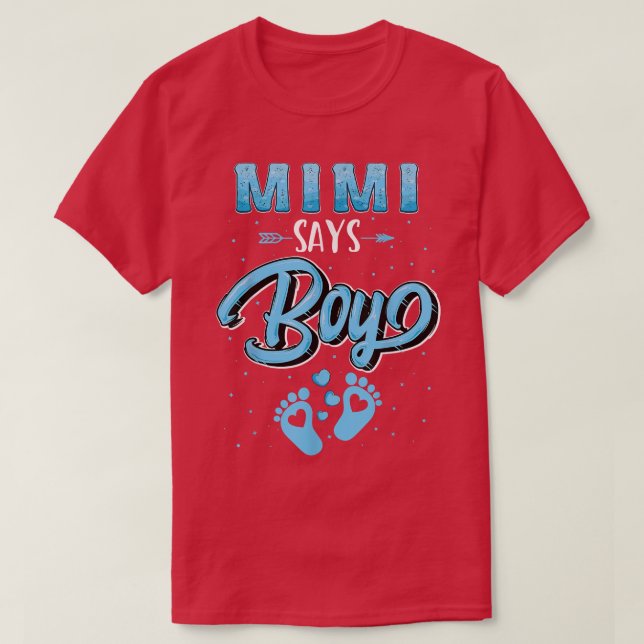 Camiseta Gender reveal Mimi says Boy baby matching family s (Diseño del anverso)