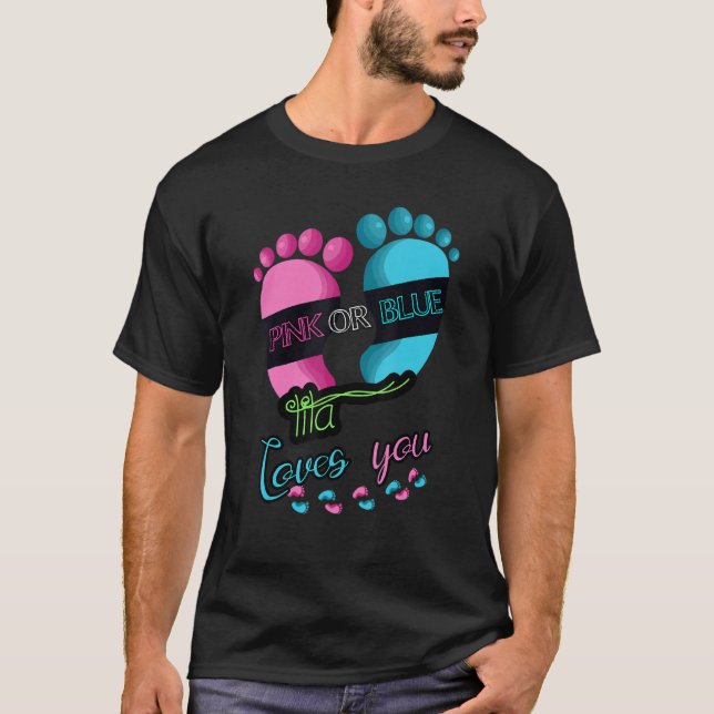 Camiseta Gender Reveal Party Team Baby Shower Pinkness Blue (Anverso)