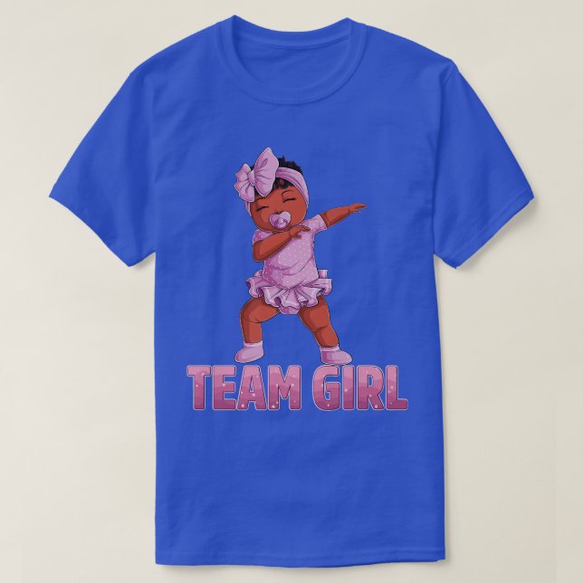 Camiseta Gender Reveal Party Team Black Girl Baby Announcem (Diseño del anverso)