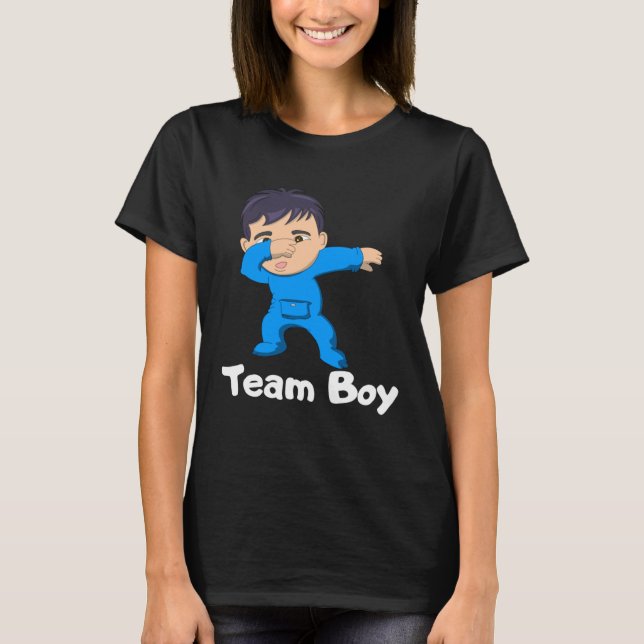 Camiseta Gender Reveal Party Team Boy Dabbing Asian Baby (Anverso)