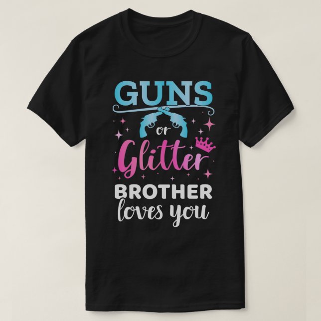 Camiseta Gender reveal s or glitter brother matching baby p (Diseño del anverso)