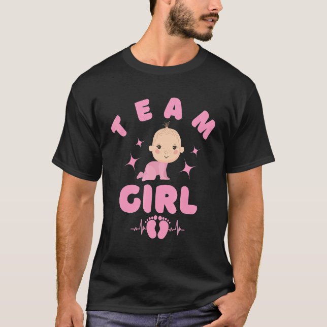 Camiseta Gender Reveal Team Girl For Baby Shower Party It's (Anverso)
