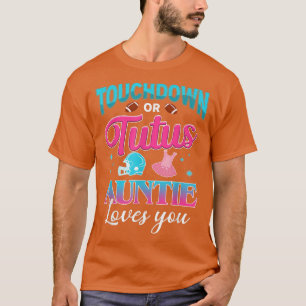Camiseta Gender Reveal Touchdown Or Tutus Auntie Matching B