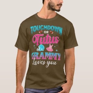 Camiseta Gender Reveal Touchdown Or Tutus Grammy Matching B