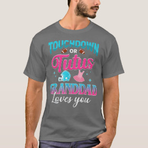 Camiseta Gender Reveal Touchdown Or Tutus Granddad Matching
