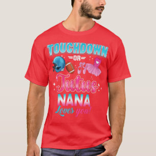 Camiseta Gender reveal Touchdowns or Tutus Nana Matching Ba