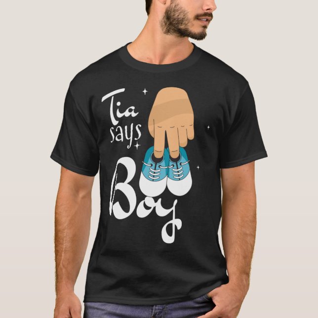 Camiseta Gender revealing tia says boy  quote (Anverso)