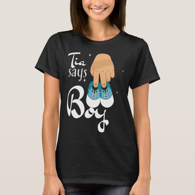 Camiseta Gender revealing tia says boy  quote (Anverso)