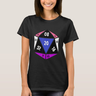 Camiseta Genderfluido D20 Dice Orgullo arcoiris no binario 