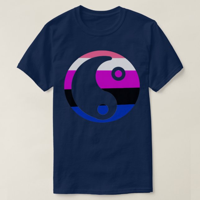 Camiseta Genderfluido Yin Yang (Diseño del anverso)