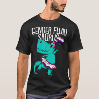 Camiseta Genderfluidsaurus LGBTQ Funny TRex Unicorn Orgullo